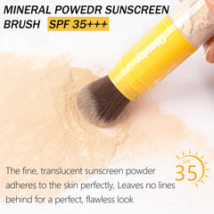 firstfly powder applied to hairline and scalp adds sun protection