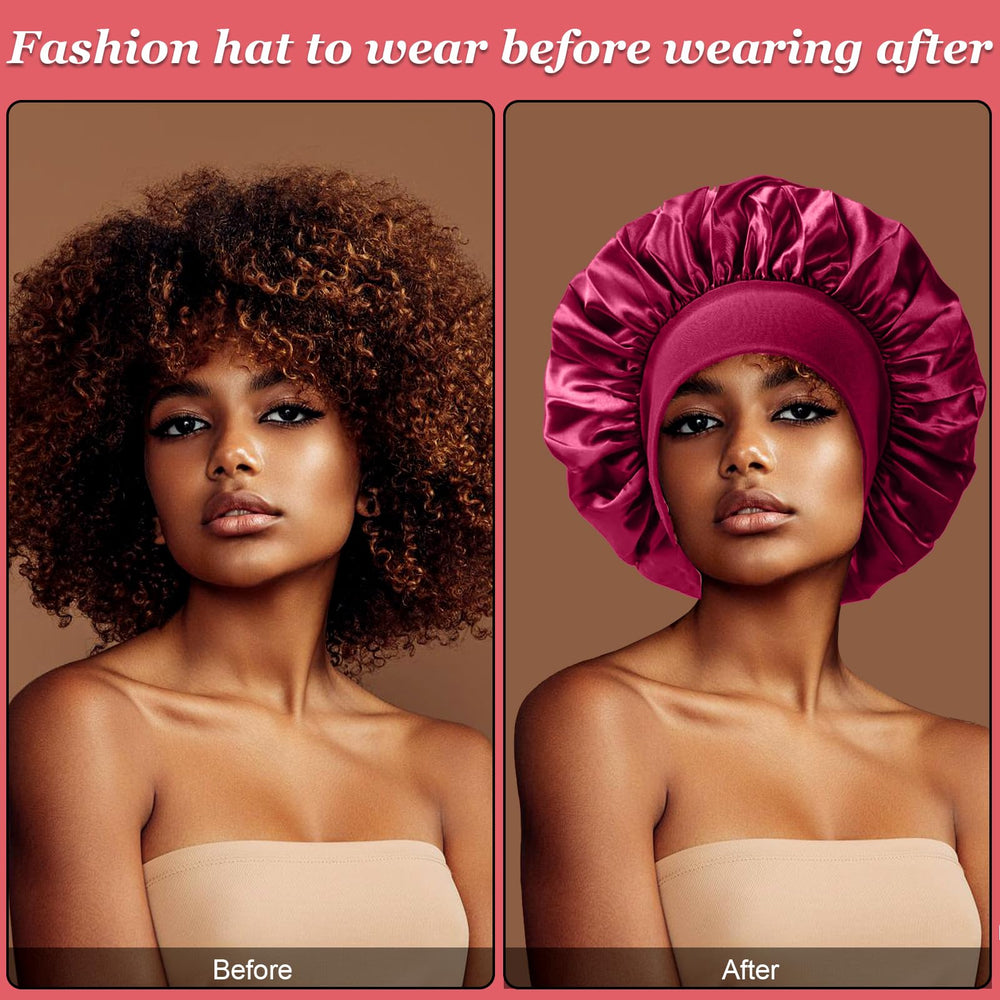 FIRSTPELLA bonnet worn while sleeping preserves curls and reduces breakage