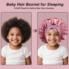 FIRSTPELLA bonnet tied at back showing adjustable fit for various hairstyles