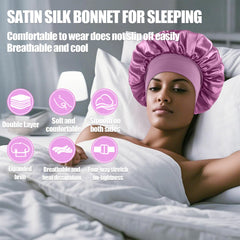 FIRSTPELLA bonnet worn while sleeping showing hair protection and style preservation benefit