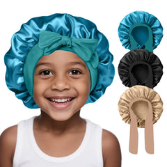 FIRSTPELLA front packaging showing three-color satin bonnet set and neat presentation