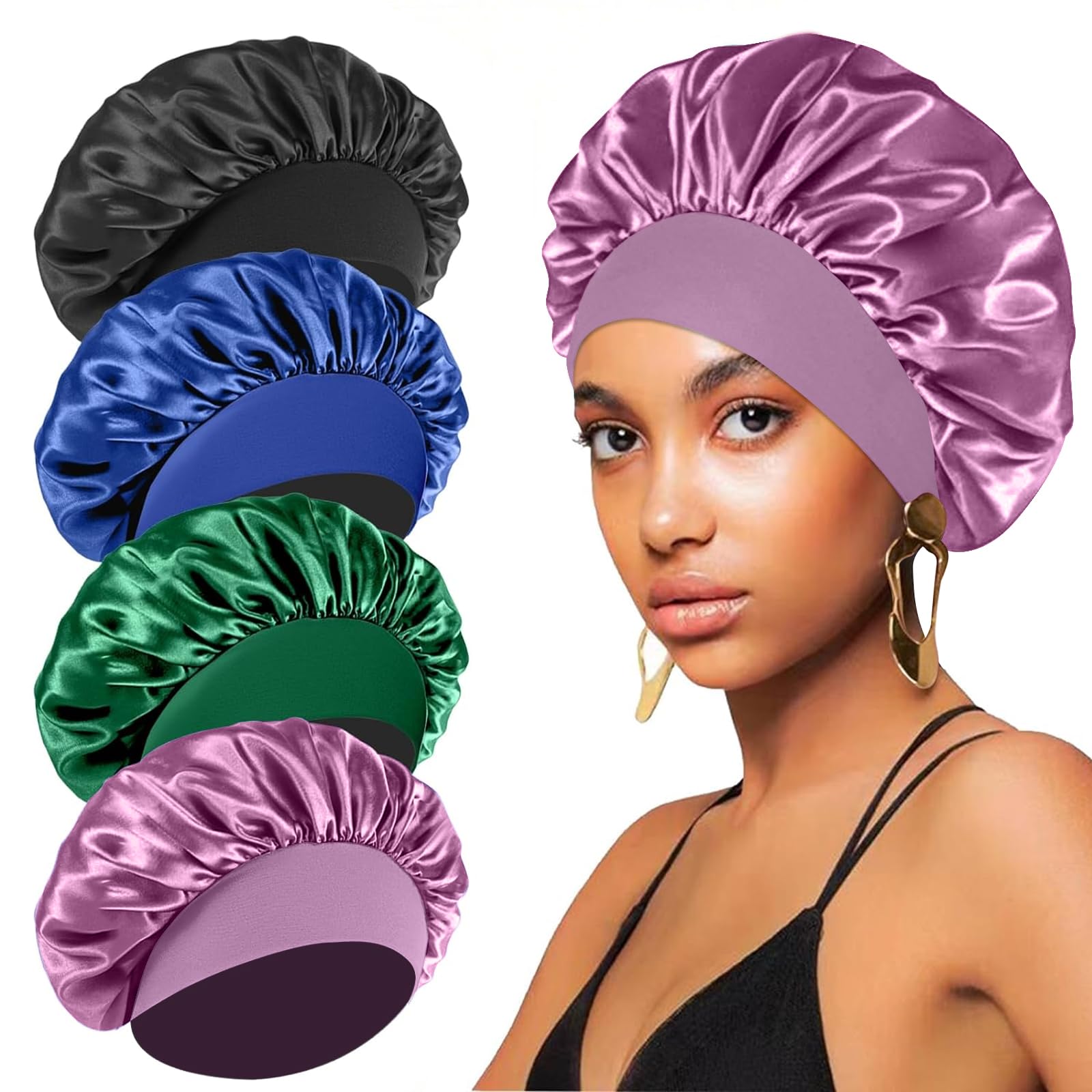 FIRSTPELLA front view of four bonnets showing color set and neat finish benefit