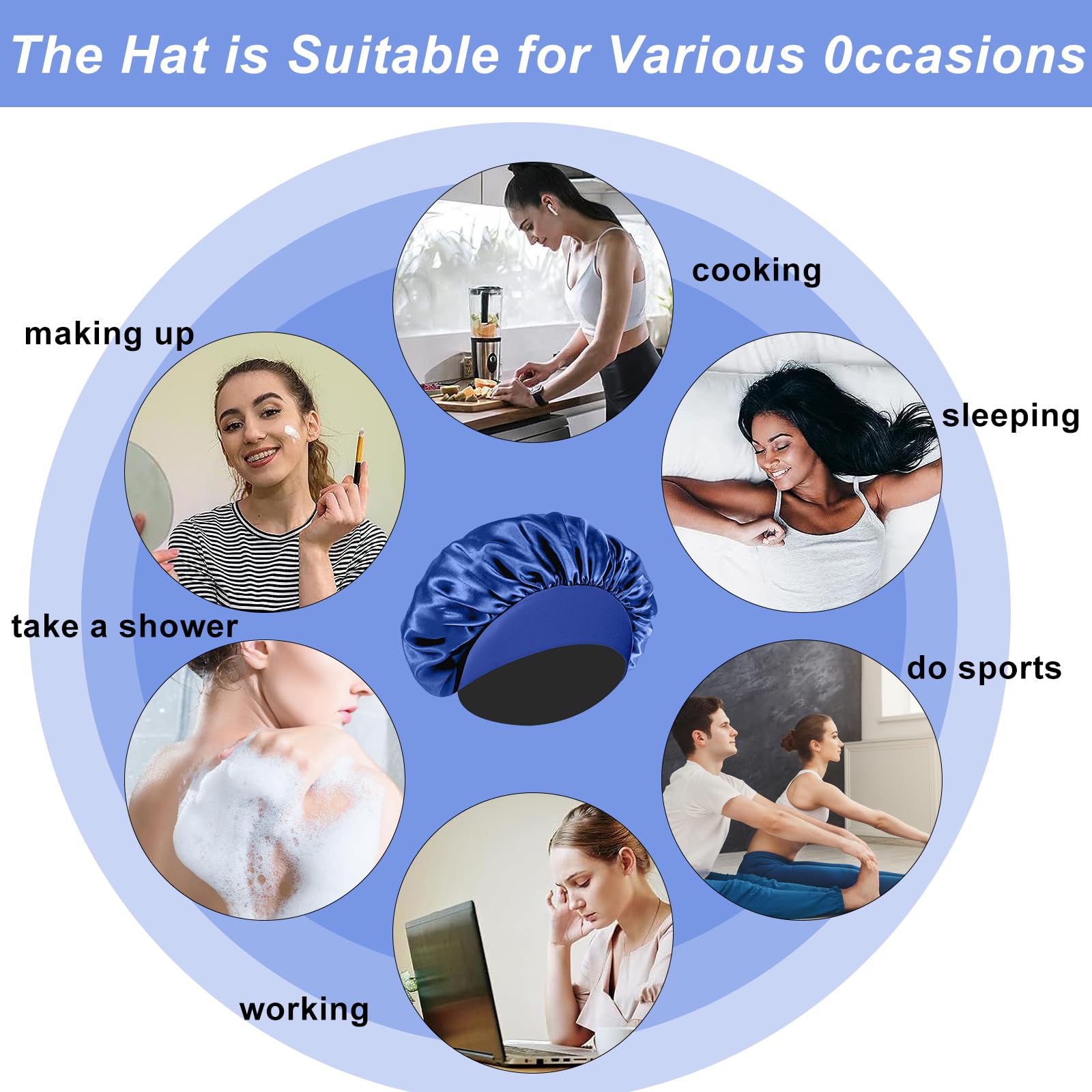 FIRSTPELLA model wearing bonnet to protect curly hair while sleeping