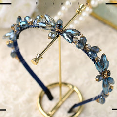 Firuilo close-up of blue crystal flower detail highlighting sparkle and craftsmanship