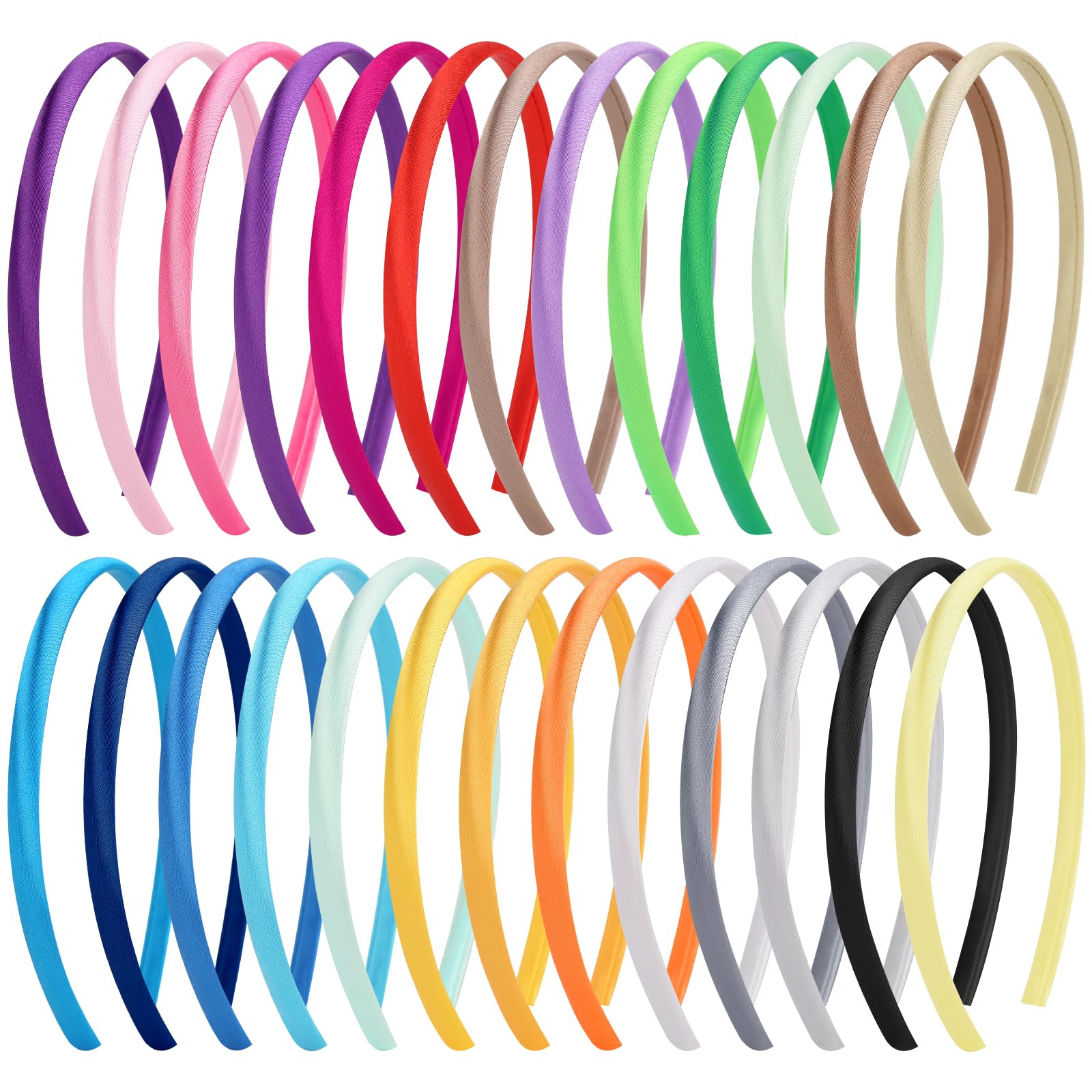 Fishdown front view of 26-piece headband set showing colorful assortment and variety