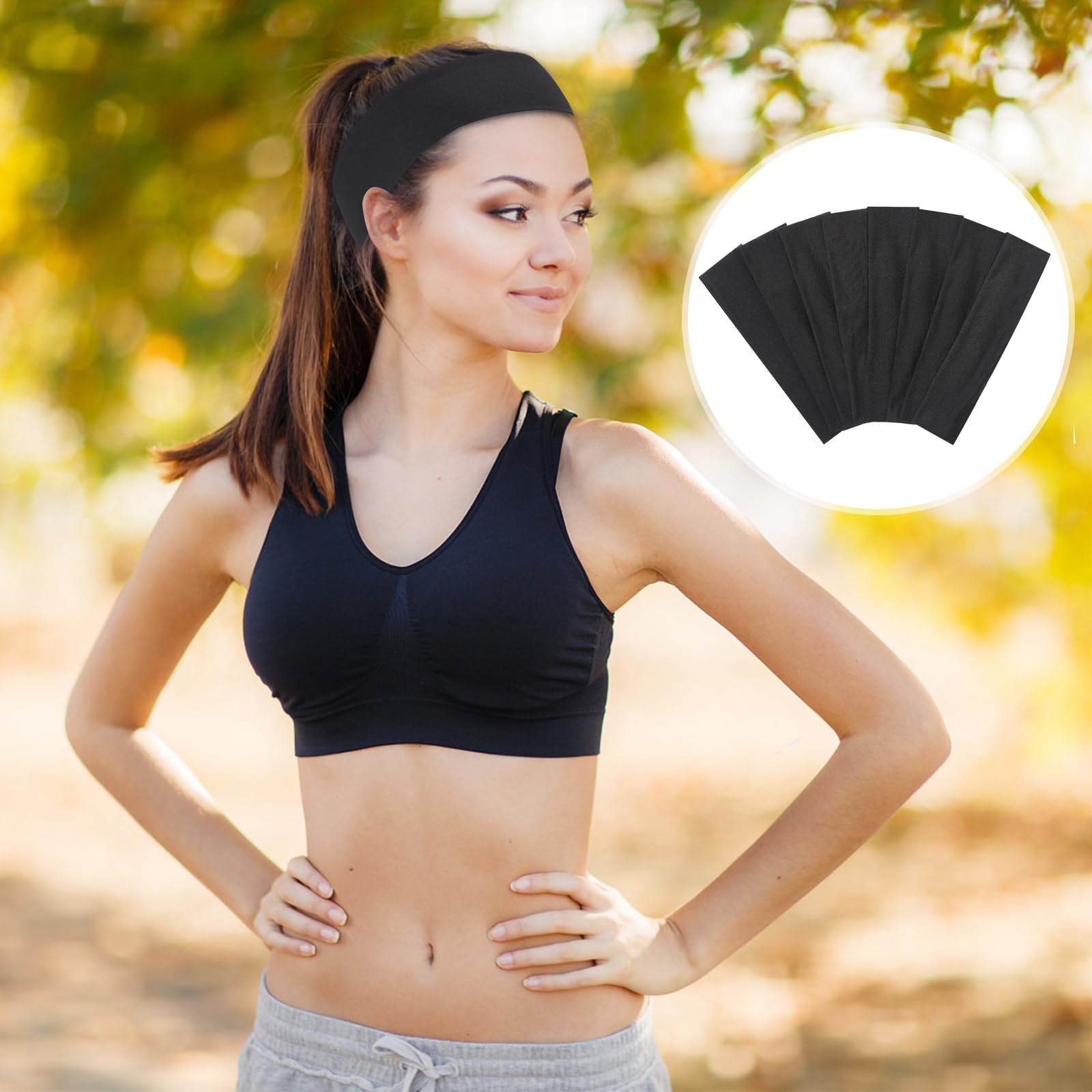 Fishinsea eight headbands laid flat displaying variety and ready-to-use convenience