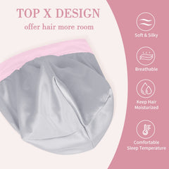 Fittia bonnet in a bedroom lifestyle scene showing comfort and overnight use