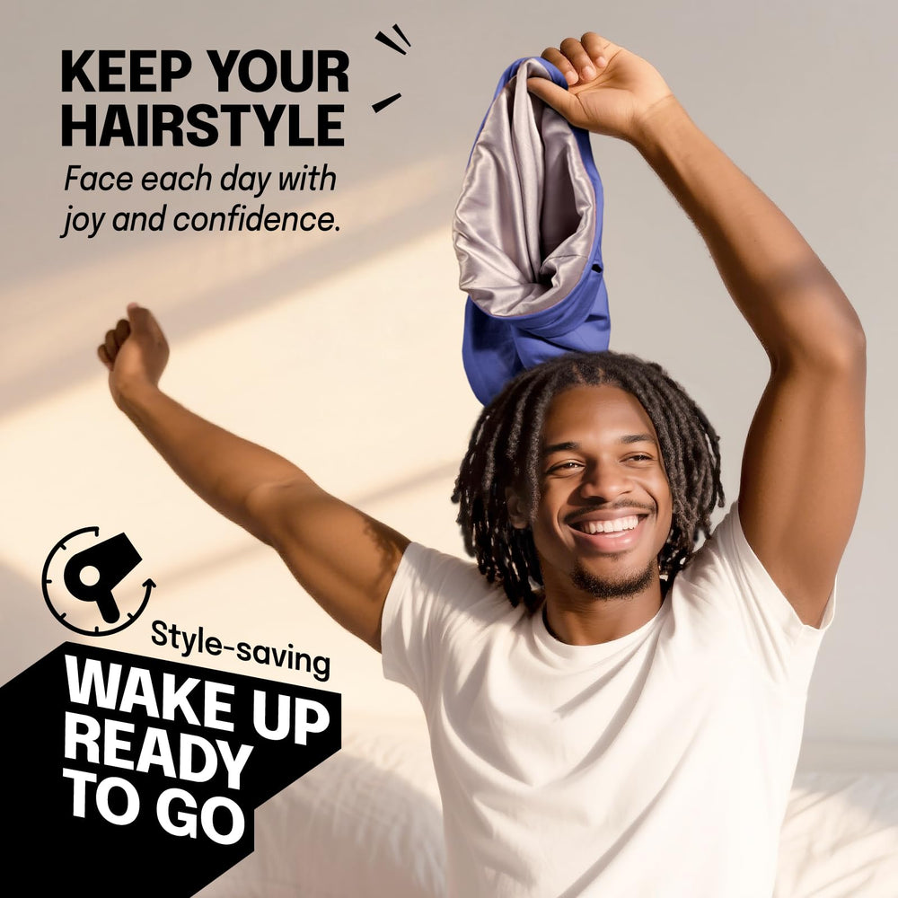 Fittia bonnet styled on bed showing sleep-ready look and easy everyday use