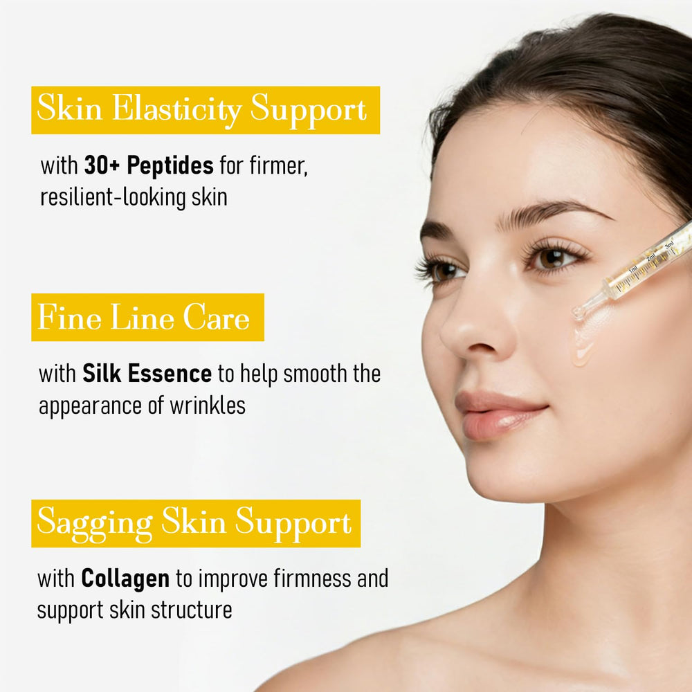FIUMOT serum drop on fingertip showing lightweight texture and quick absorption benefit