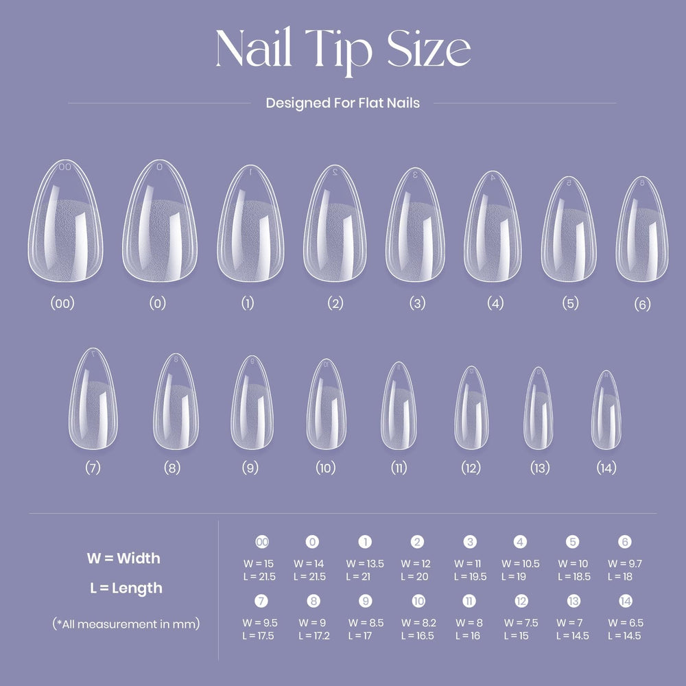 Five Angeles arranged tips by size displaying the 16-size range for precise fitting