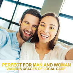 Fivewan gold under eye patches close-up highlighting gel texture and glow
