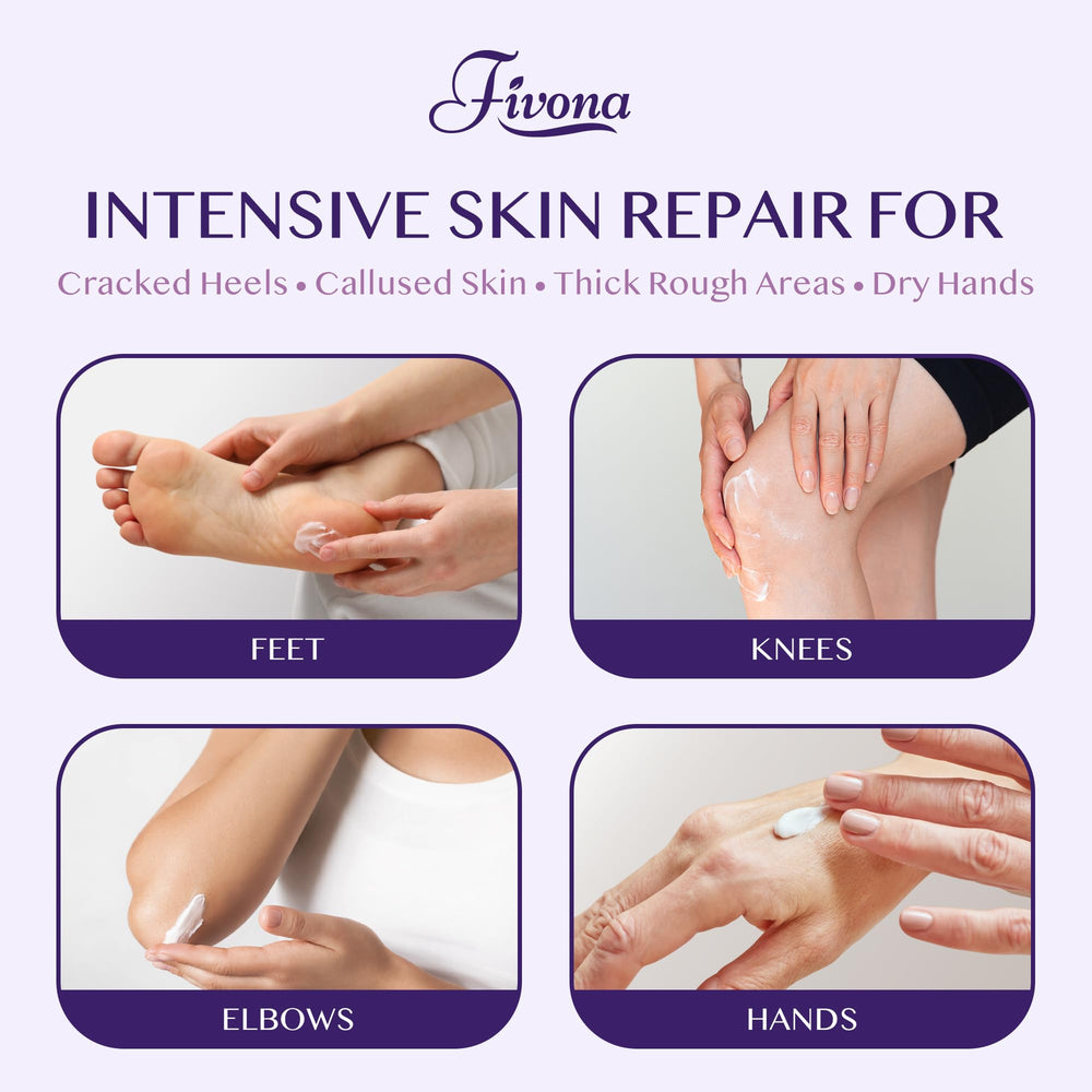 FIVONA ingredients label highlighting urea and salicylic acid benefits