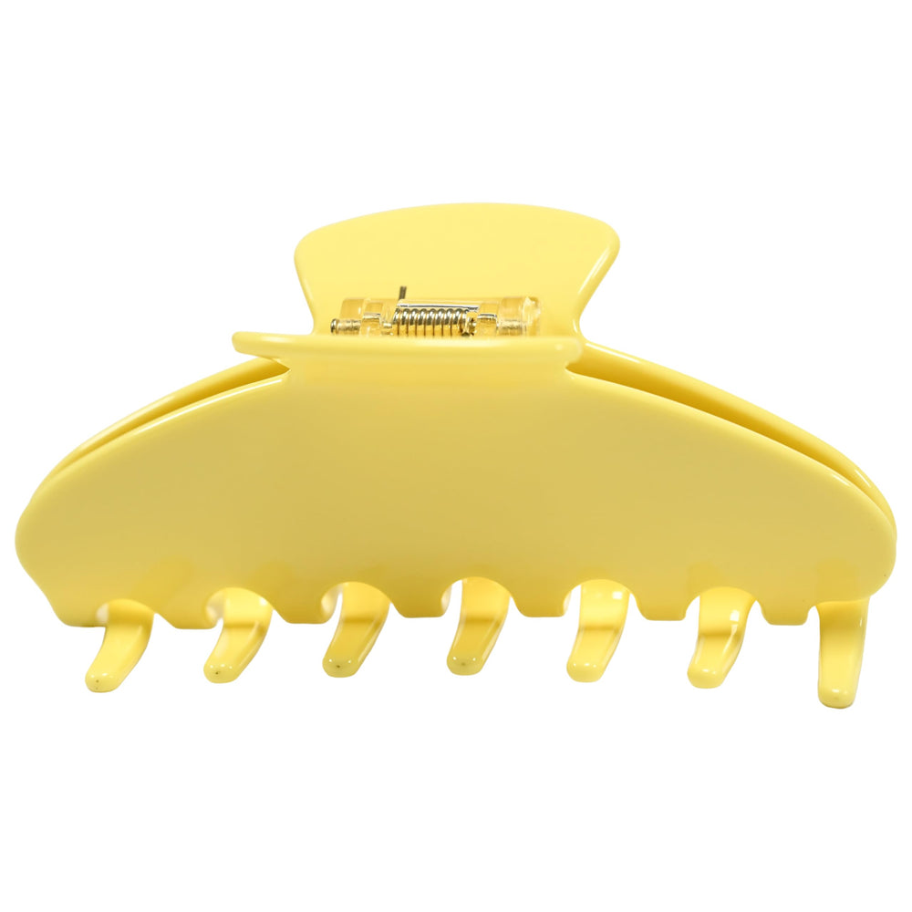 Fiwnpow yellow claw clip front view showing elegant glossy finish and secure hold