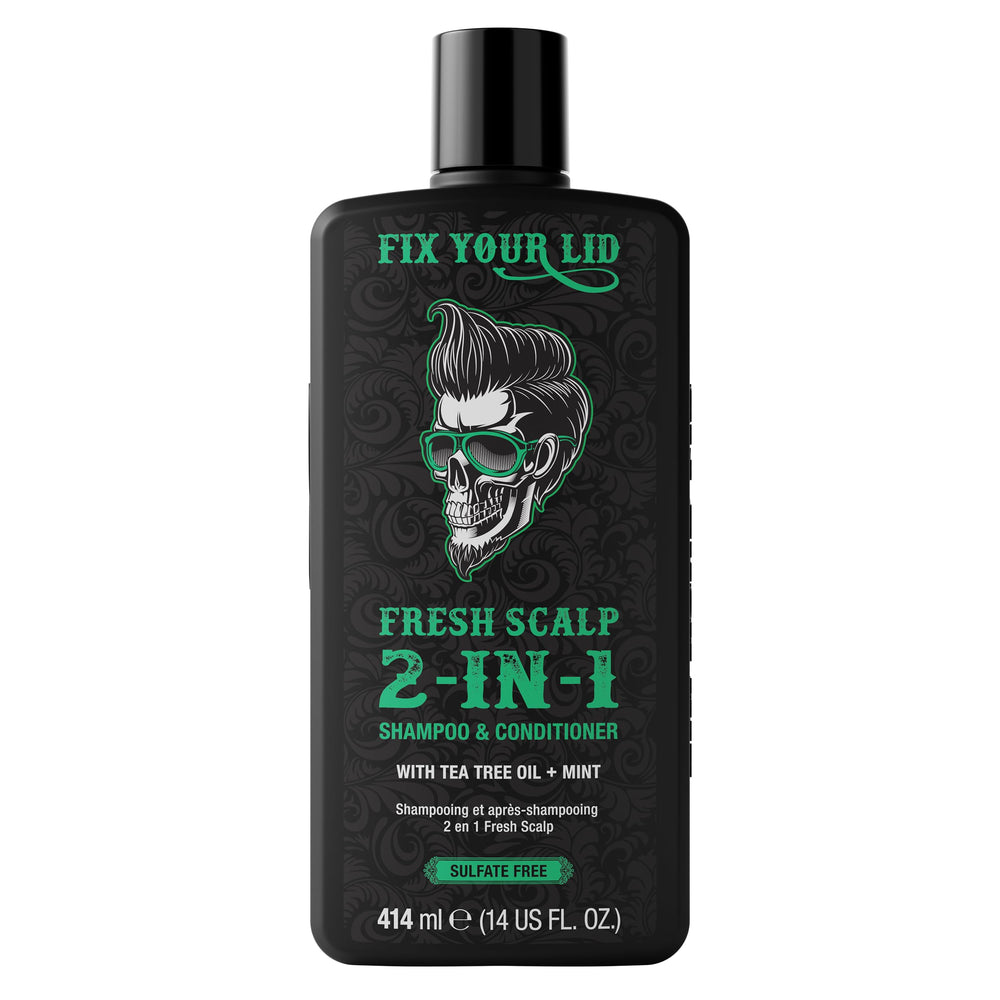 Fix Your Lid front packaging showing bottle and branding, highlighting quick one-step routine