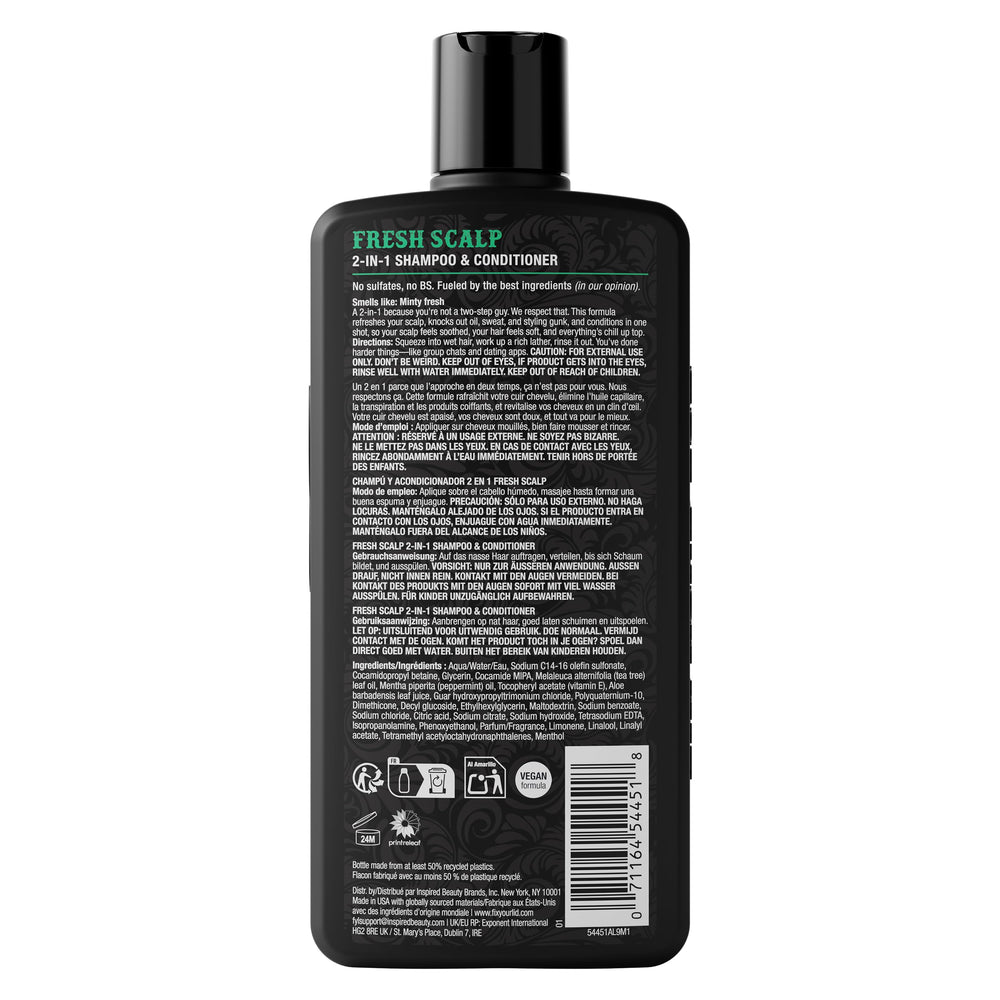 Fix Your Lid before-and-after hair wash comparison, showing cleaner, softer-looking hair