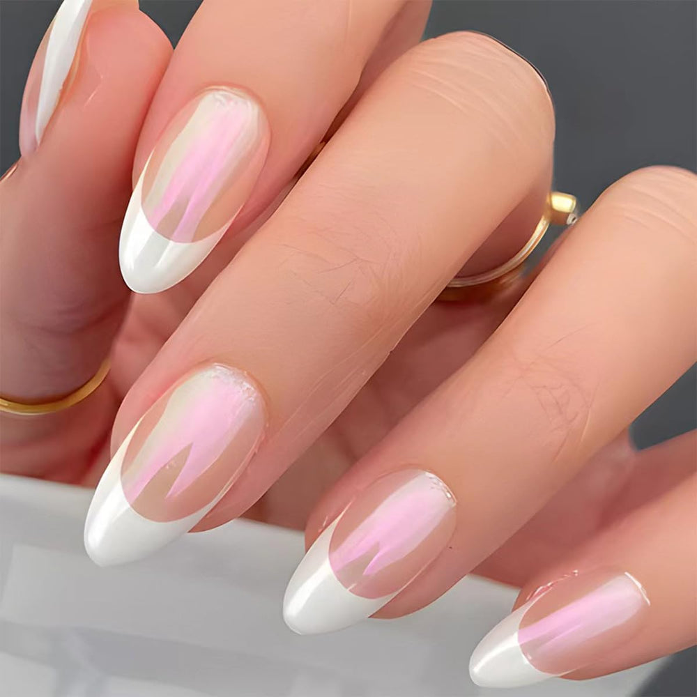 FJSMTOPl front packaging showing 24-piece french tip set and tools for quick use