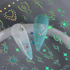 FJSMTOPl nail stickers on fingernail and toenail display showing versatility