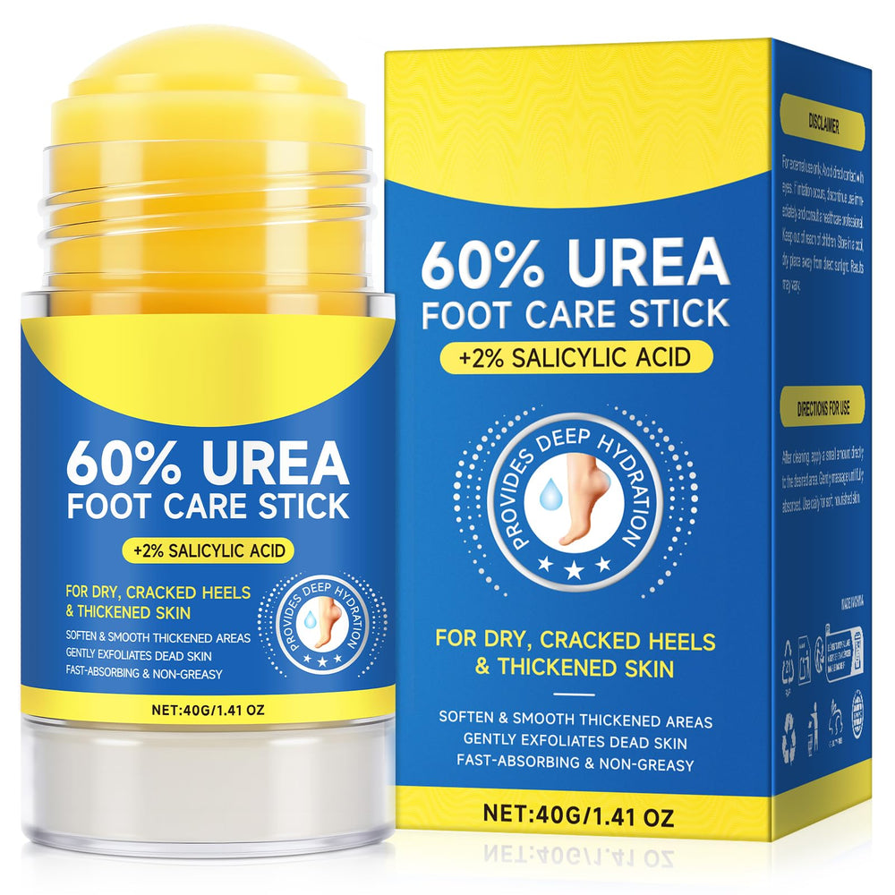 FlameBeauty stick being applied to heel delivering targeted hydration and exfoliation