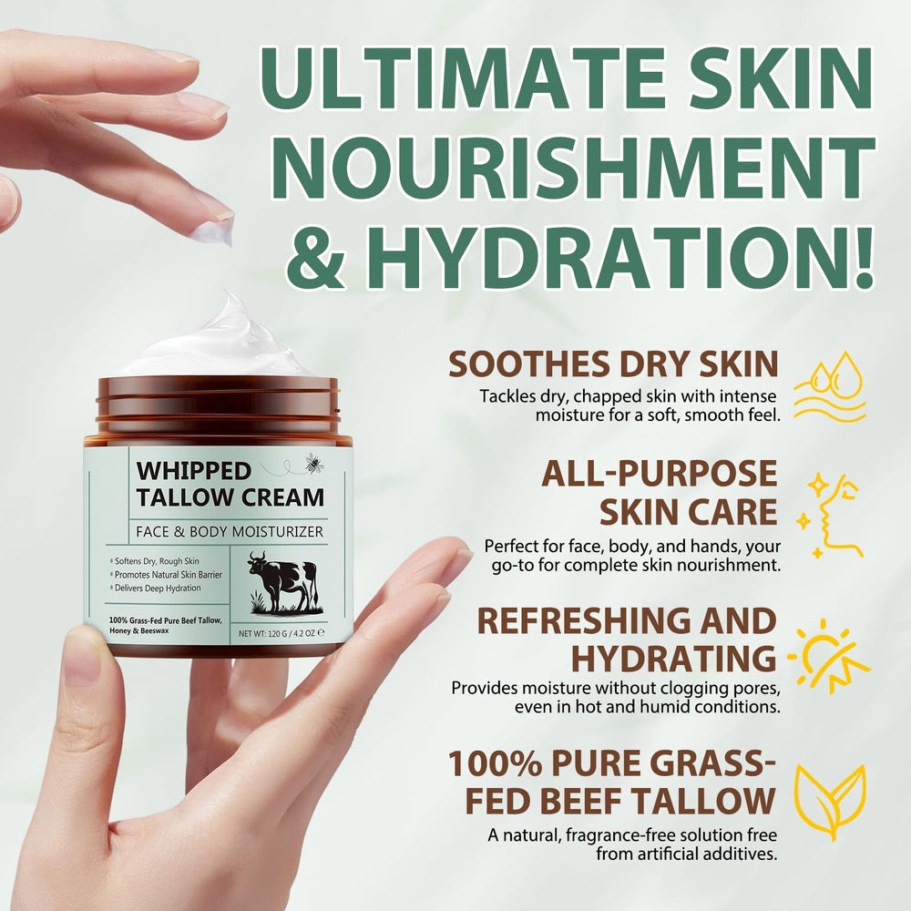 FlameBeauty honey ingredient detail next to tallow, emphasizes natural humectant benefit