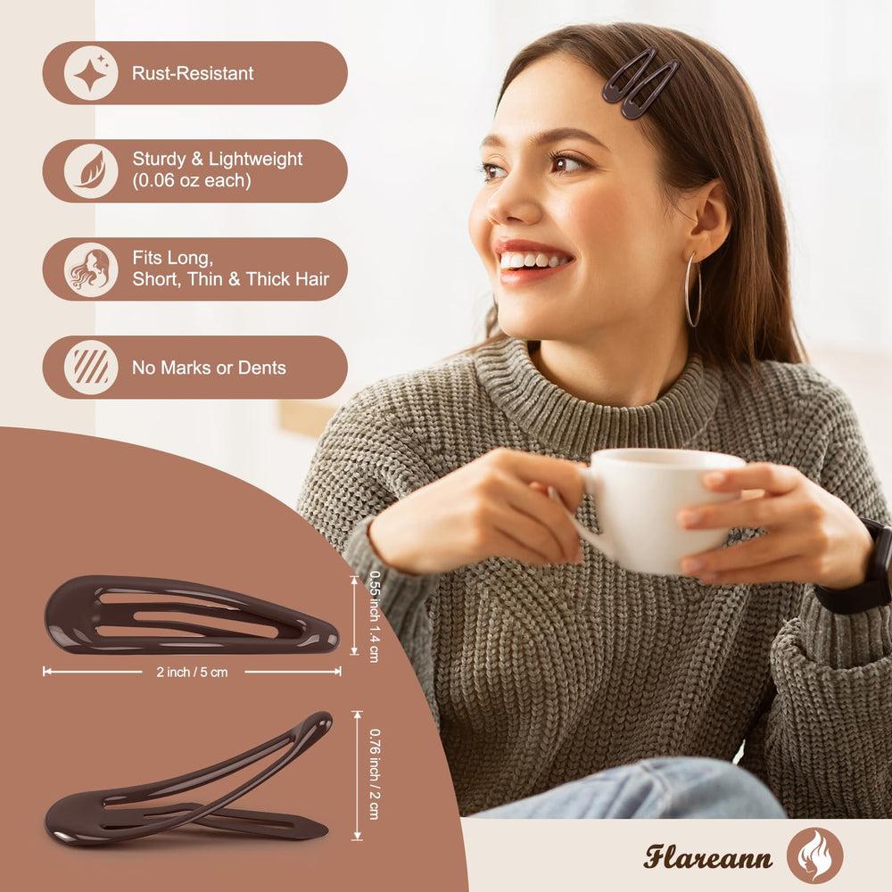 FLAREANN clips used in a half-up hairstyle, neat hold and easy styling