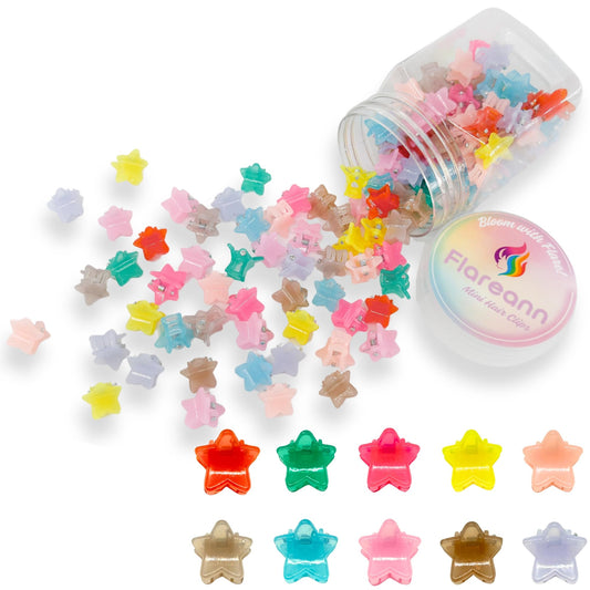 FLAREANN jar of 100 star clips showing organized storage and easy access