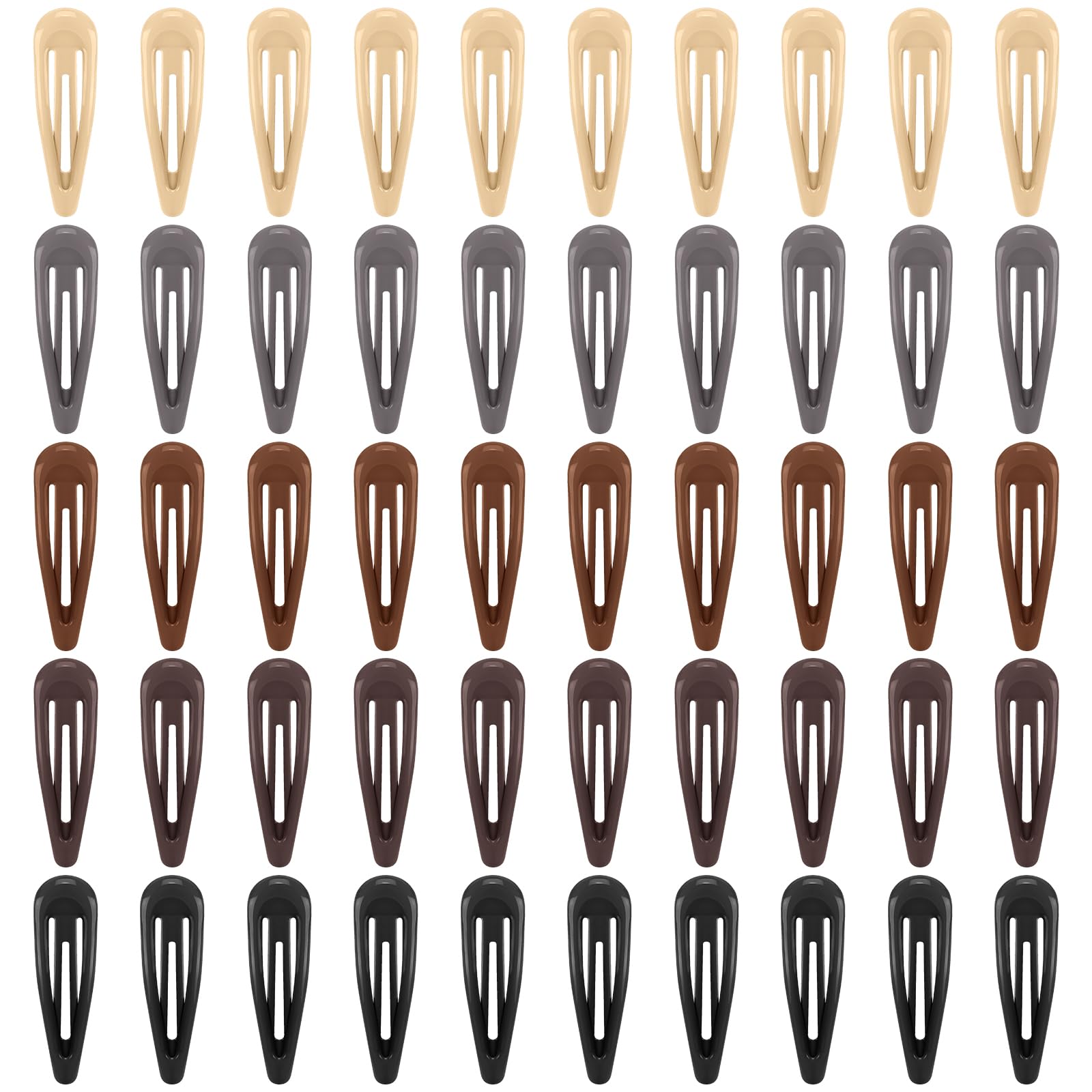 FLAREANN front packaging showing 50 neutral snap hair clips, tidy storage benefit