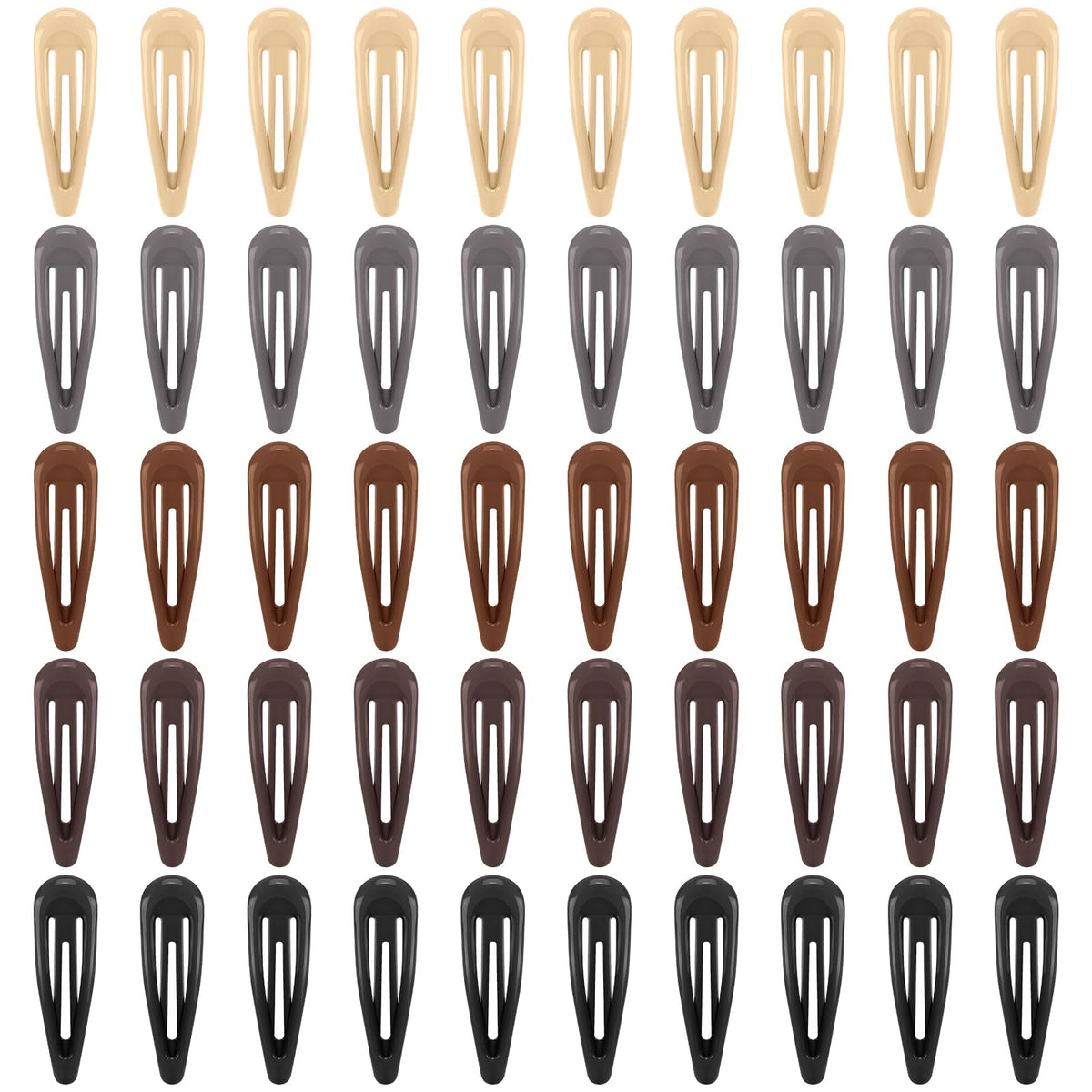 FLAREANN front packaging showing 50 neutral snap hair clips, tidy storage benefit