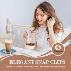 FLAREANN clip securing side bang, demonstrates secure non-slip hold