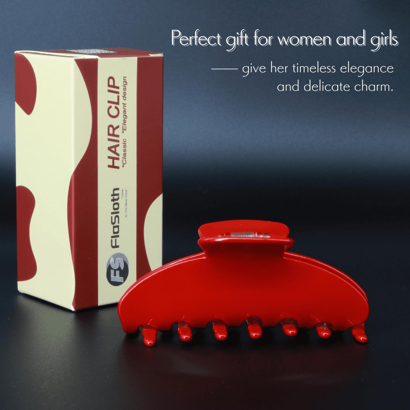 FlaSloth Cherry Red gift box with satin lining emphasizing ready-to-gift presentation