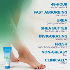 Flexitol on bathroom shelf lifestyle suggesting daily care routine