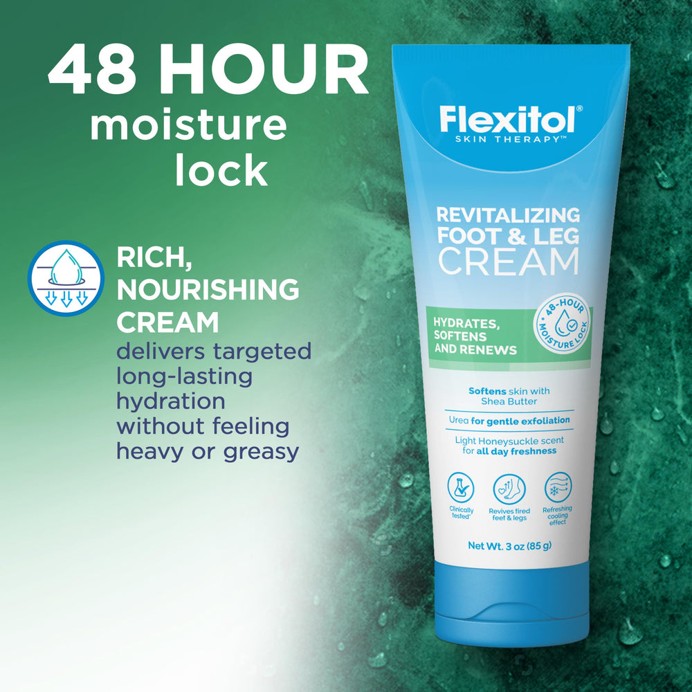 Flexitol cream texture close-up showing smooth hydration consistency