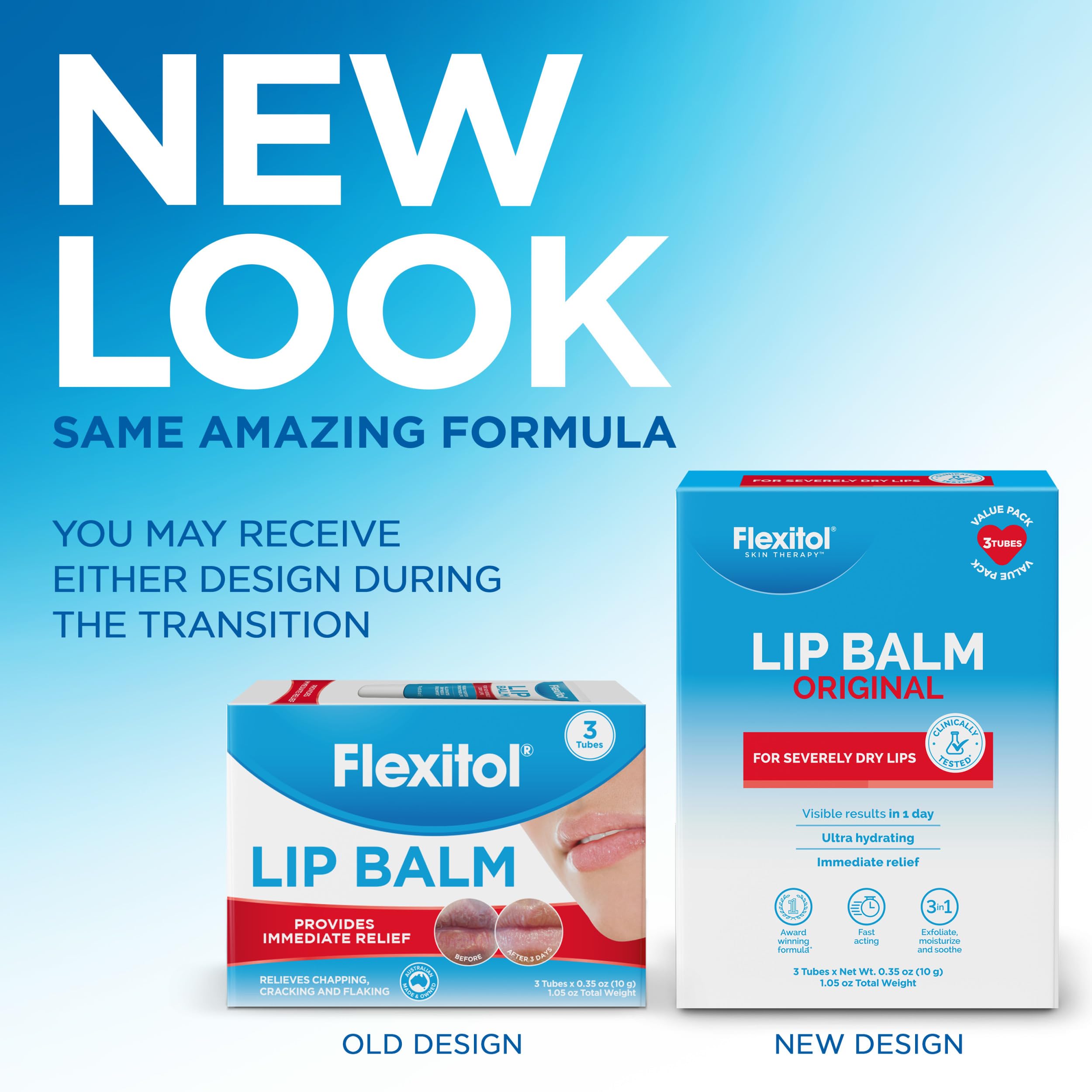 Flexitol lip balm tucked in a bag pocket showing convenient on-the-go hydration