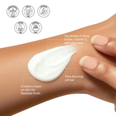 FLiCKA close-up on skin showing pore blur effect for smoother finish benefit