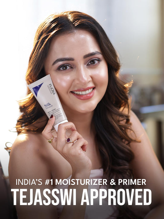 FLiCKA creamy texture swiped on skin demonstrating lightweight hydration benefit