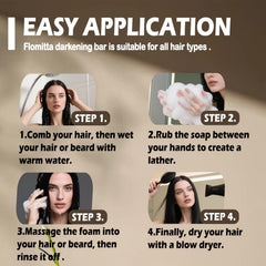 Flomitta beard application showing even color and conditioning