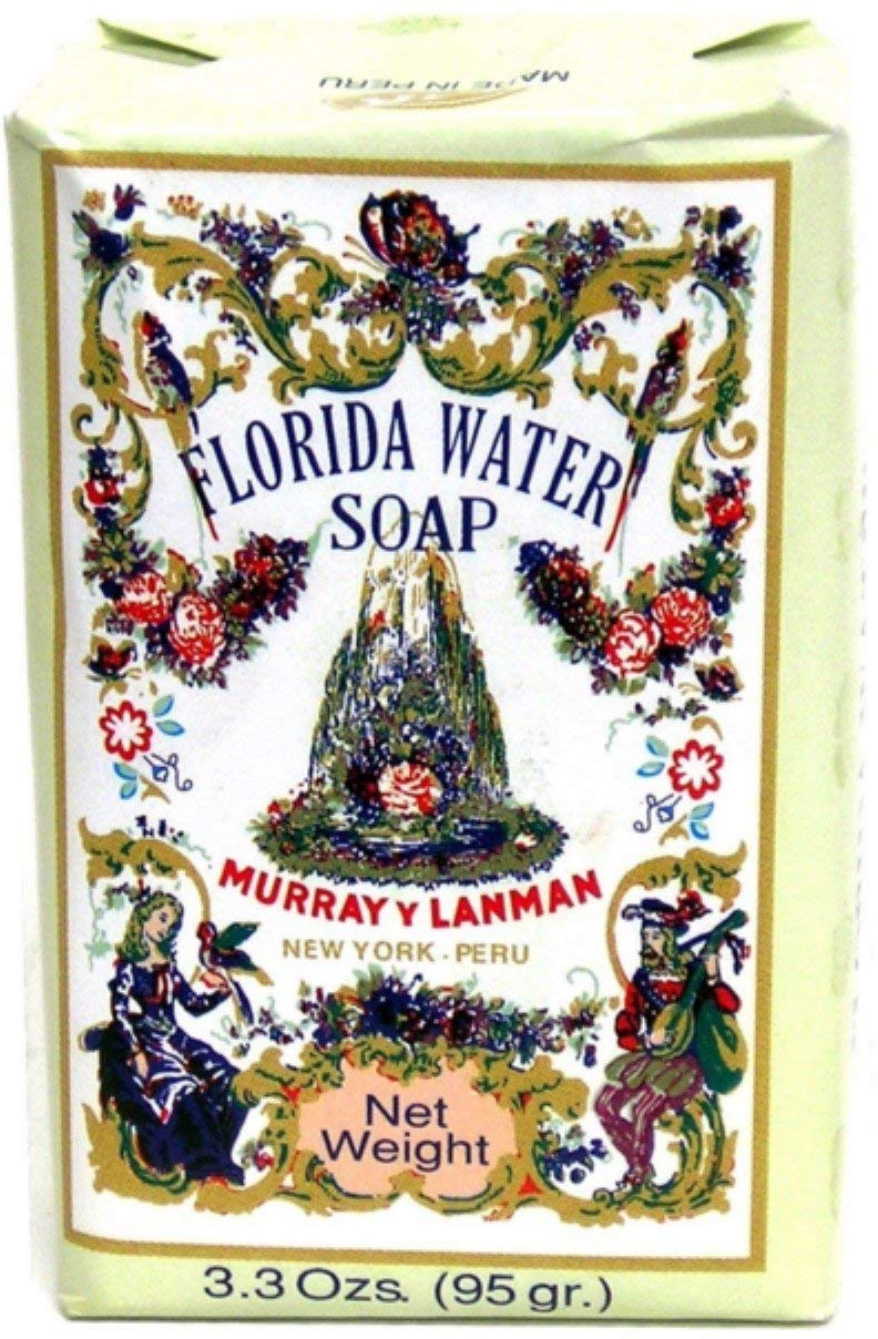 Florida Water bar soap front packaging showing compact travel-friendly benefits
