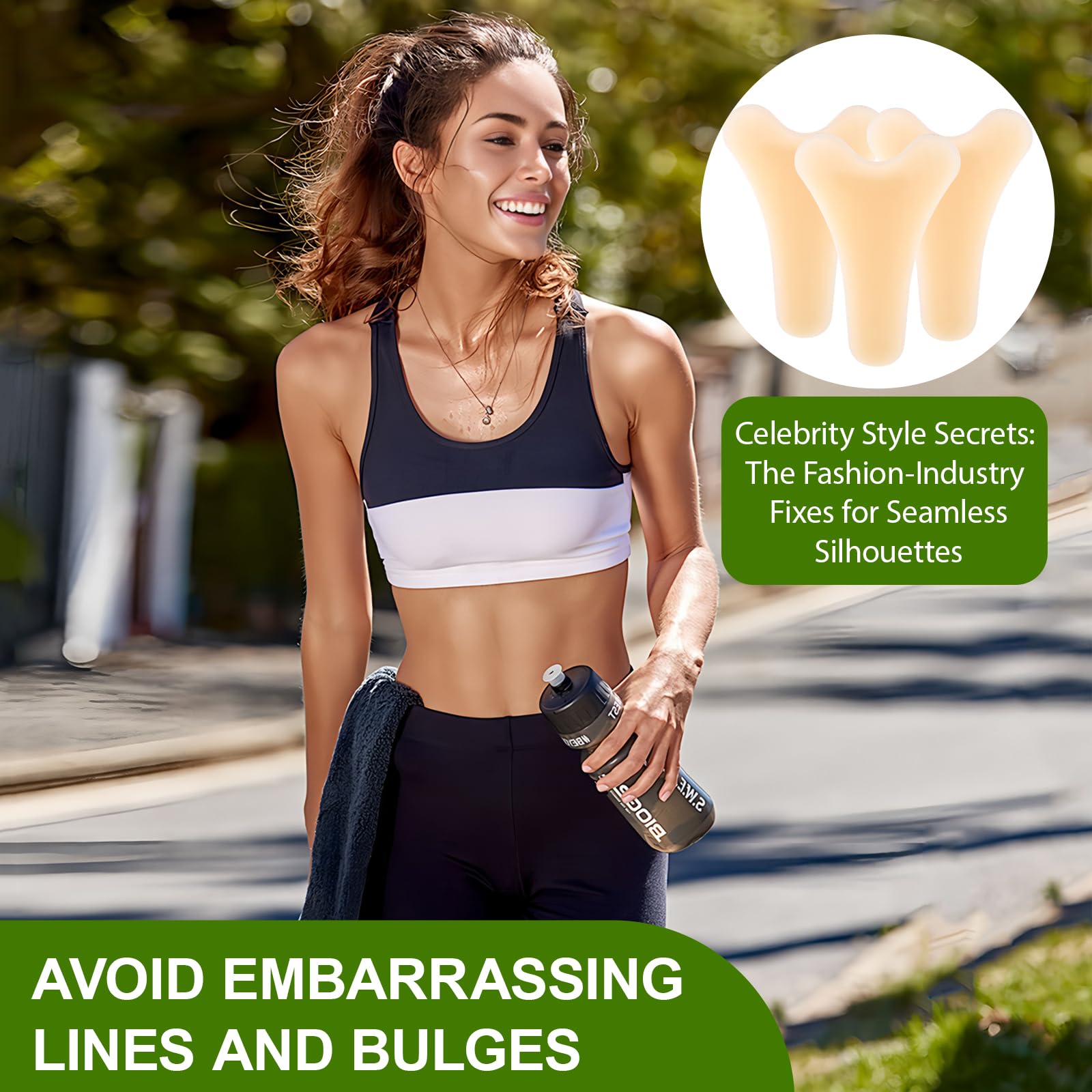 Flosmore Y-shape detail that fits garment lining for secure hold