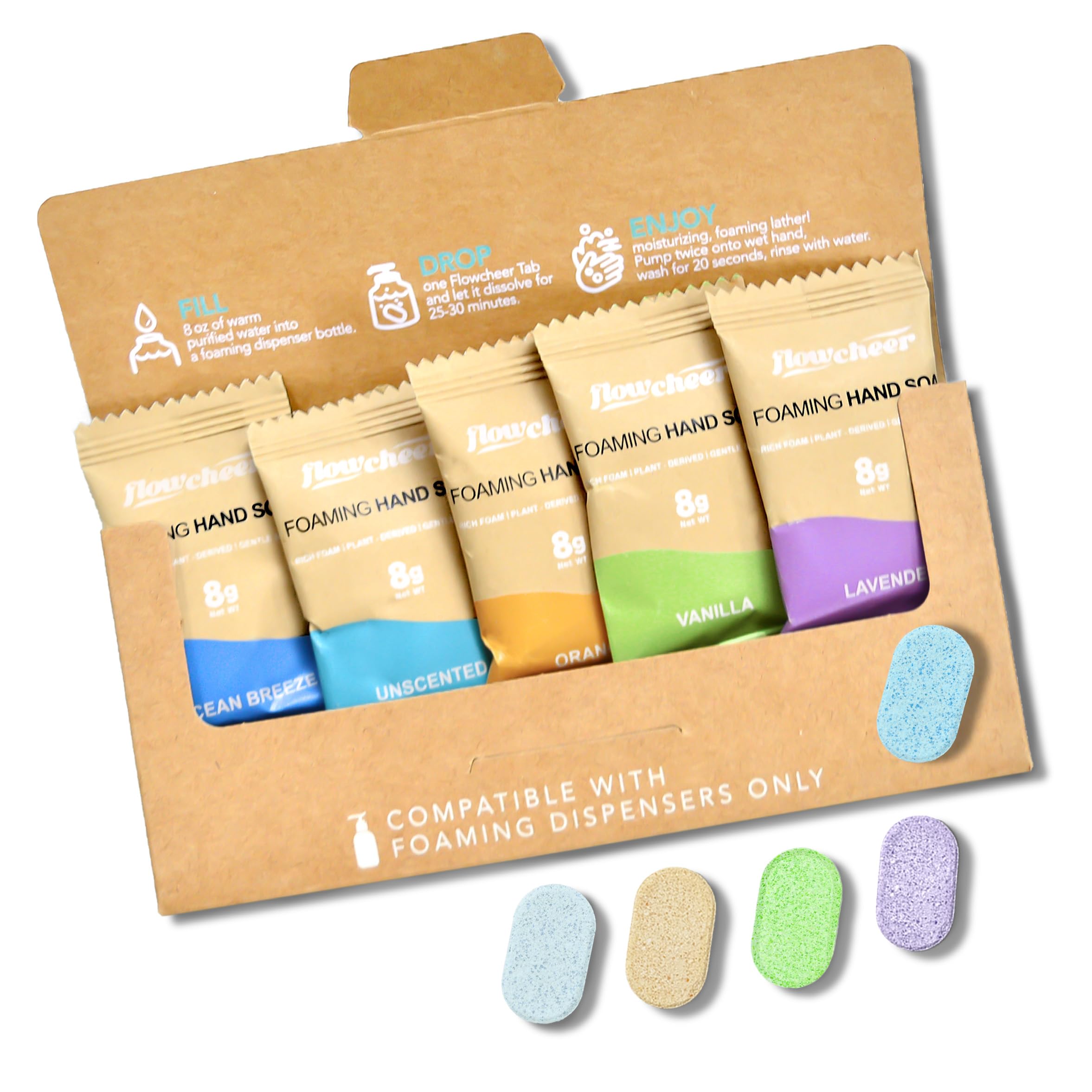 flowcheer scent sample array of five tablets for variety