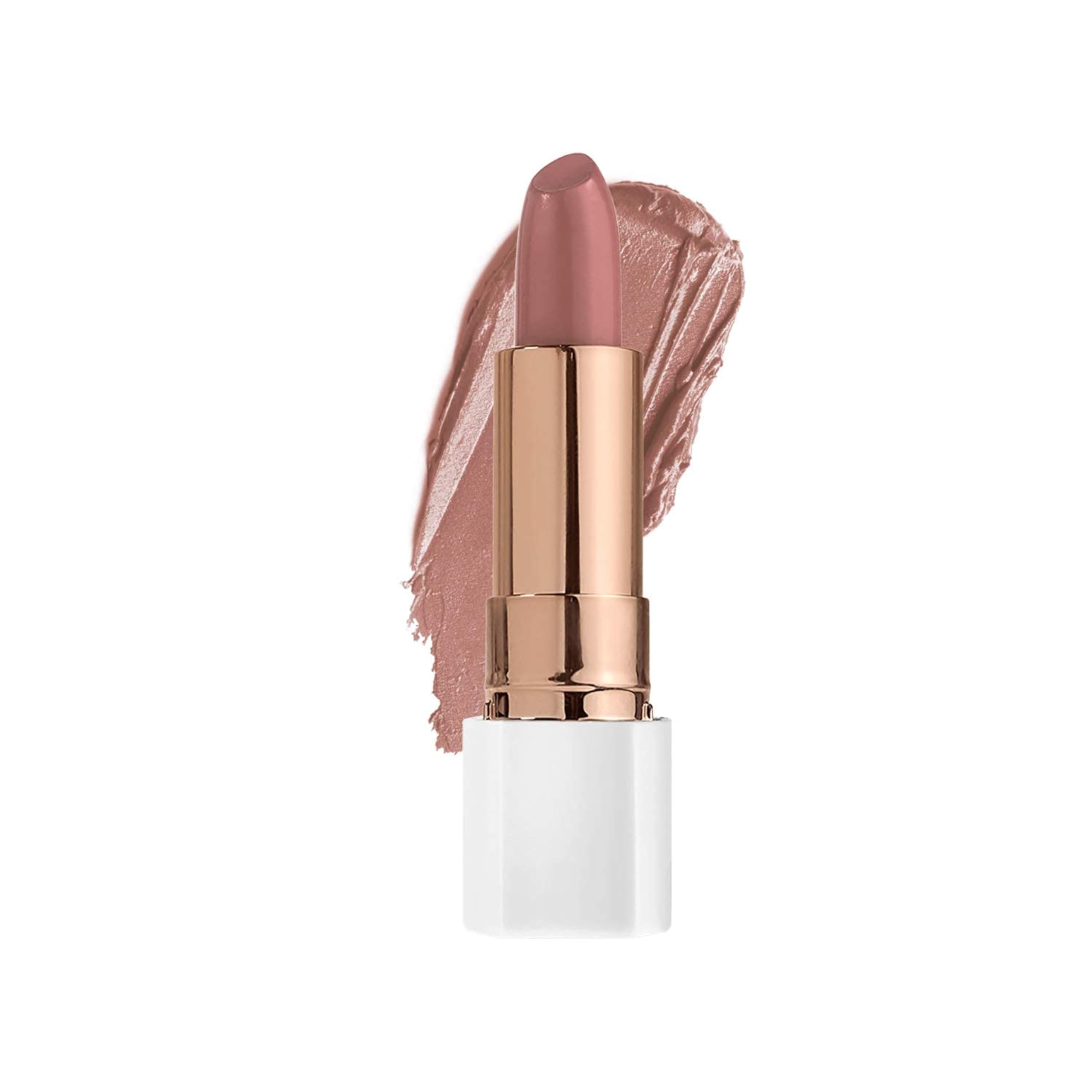 FLOWER BEAUTY lipstick front packaging showing Spiced Petal shade and label benefit
