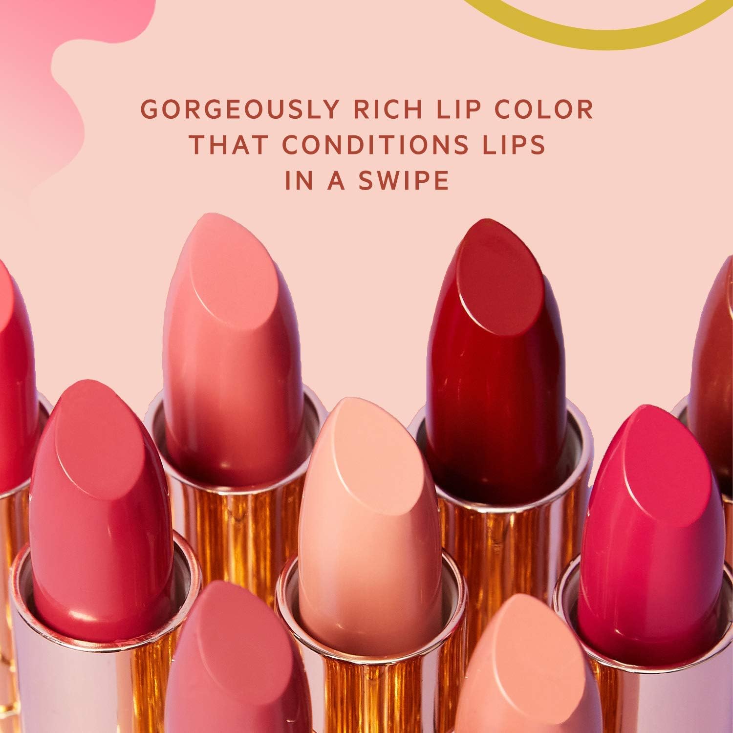 FLOWER BEAUTY Spiced Petal applied on lips closeup showing satin-matte finish and flattering color