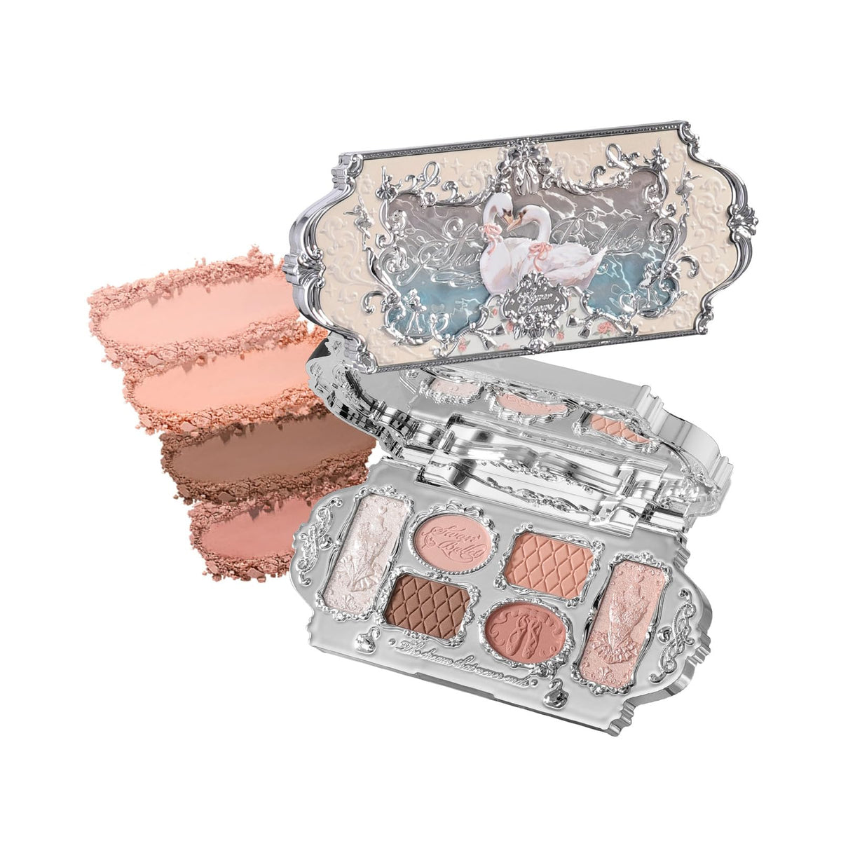 Flower Knows compact closed showing ballet-inspired silver detail and gift appeal