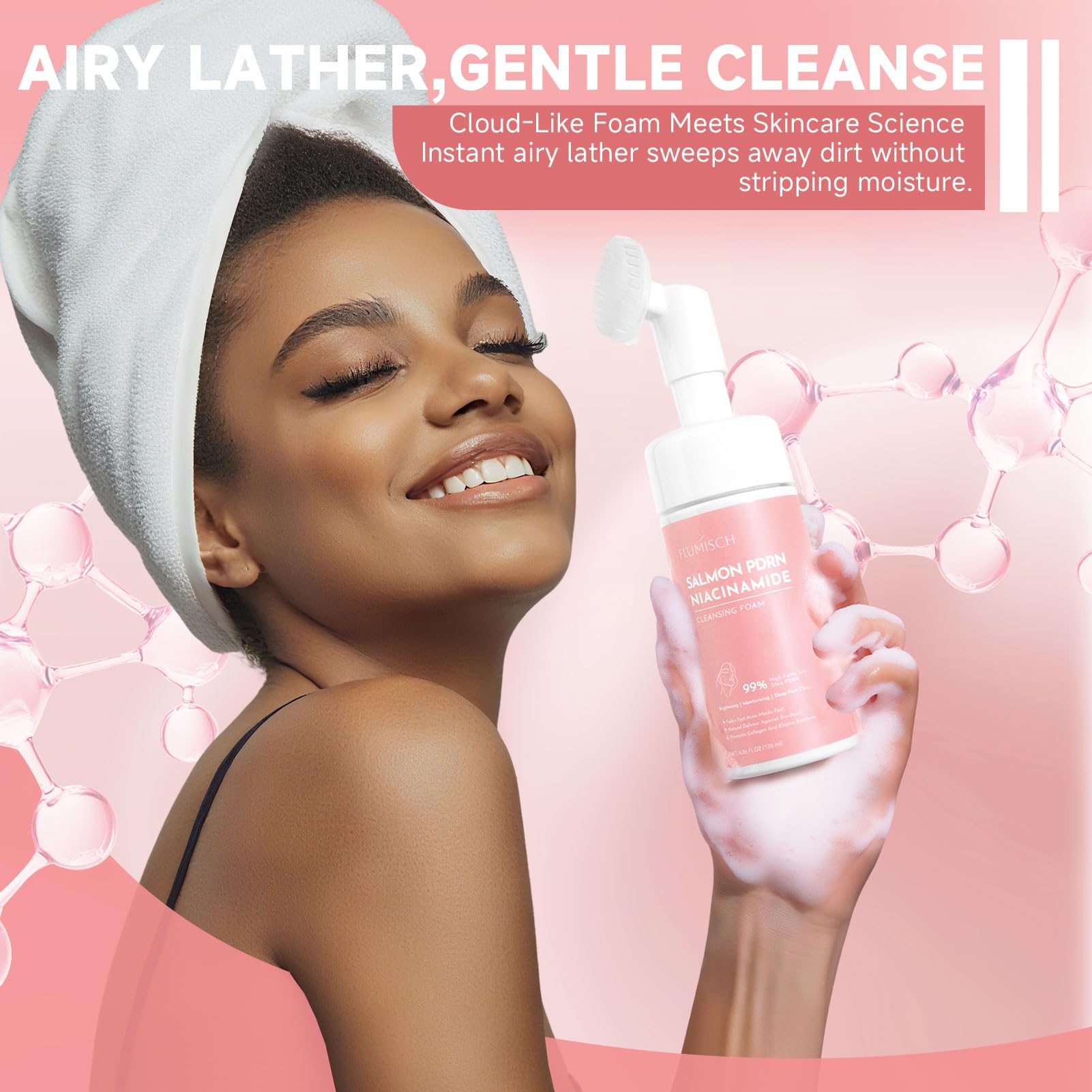 FluMisch label detail focusing on ingredients and low pH for skin balance