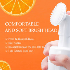FluMisch user cleansing face with silicone heads promoting deeper cleanse
