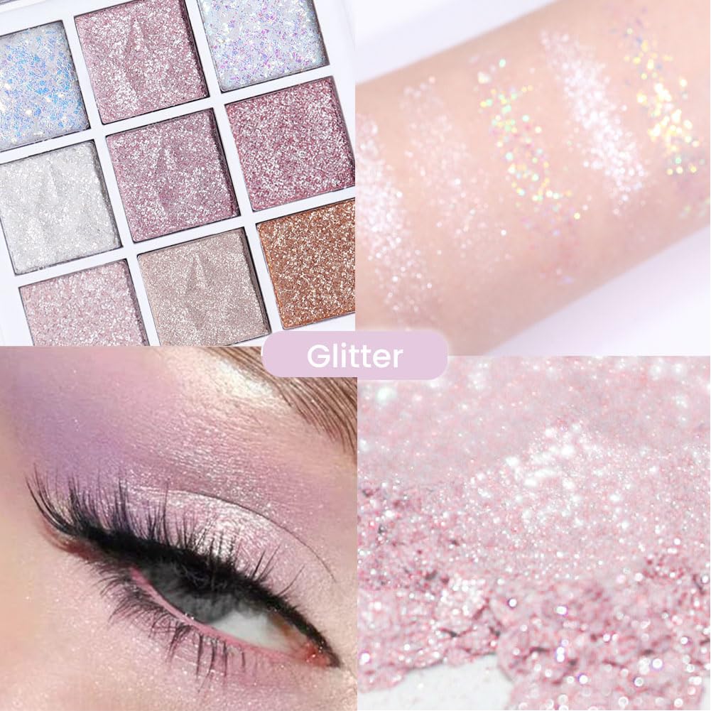 FLYEEO brush applying shimmer to eyelid demonstrating easy application