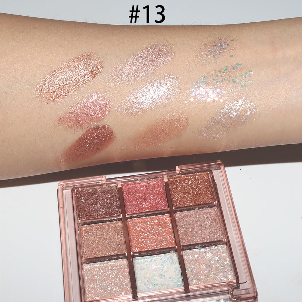 FLYEEO model applying glitter shade to lid for sparkle and long-wear finish