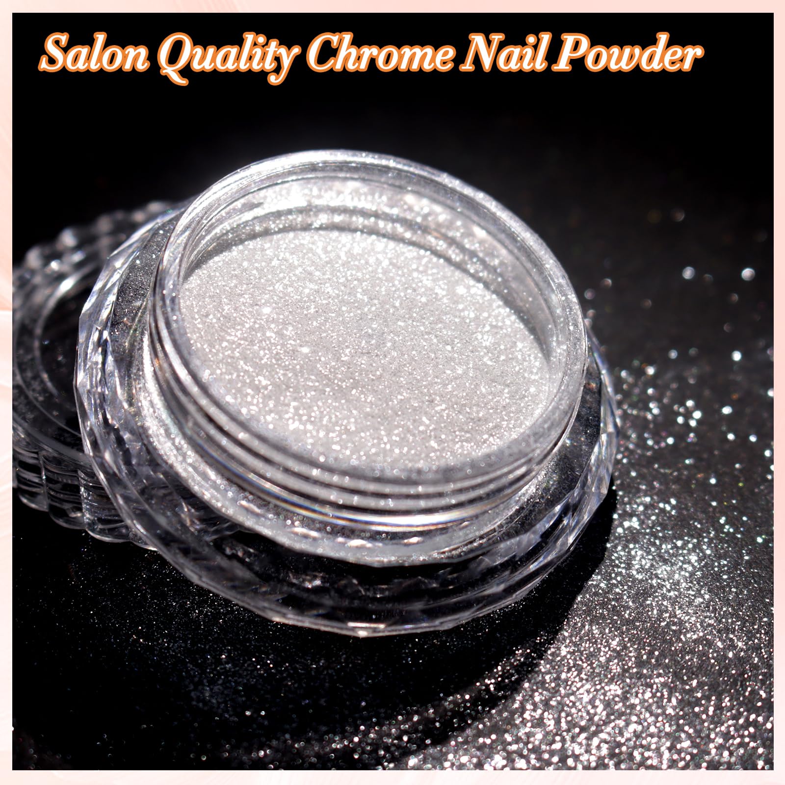 FNNZ applied on gel nail showing mirror aurora effect for salon-quality finish