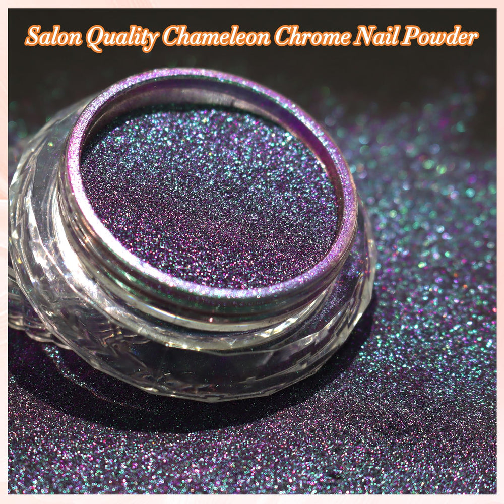 FNNZ color-shift swatches on nails showing dramatic multi-chrome effect benefit