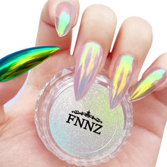 FNNZ jar front showing Aurora Unichrome powder and clear labeling and instant inspiration