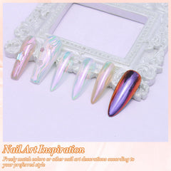 FNNZ applicator rubbing pigment on cured gel for mirror chrome payoff