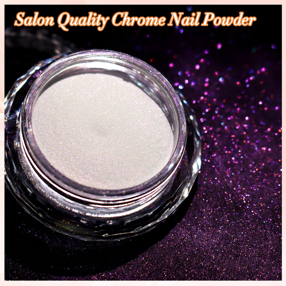 FNNZ applied on press tip demonstrating aurora shift and salon-quality finish benefit